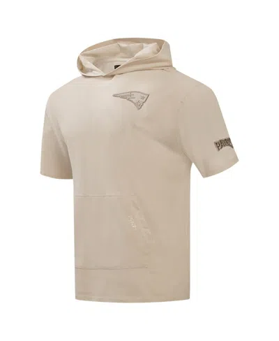 Pro Standard Men's Tan New England Patriots Neutrals Capsule Short Sleeve Pullover Hoodie In Brown