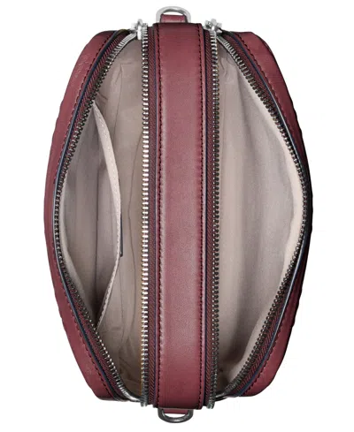 Michael Kors Bryant Double Zip Chain Camera Crossbody Bag In Burgundy