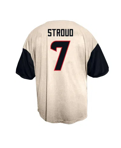 Fanatics Men's C.j. Stroud Cream Houston Texans Big Tall Baseball Button-up Shirt In White