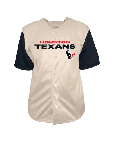 Fanatics Men's C.j. Stroud Cream Houston Texans Big Tall Baseball Button-up Shirt In White