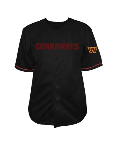 Fanatics Men's Jayden Daniels Black Washington Commanders Big Tall Baseball Button-up Shirt In Black