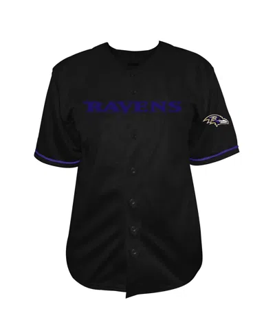 Fanatics Men's Lamar Jackson Black Baltimore Ravens Big Tall Baseball Button-up Shirt In Black