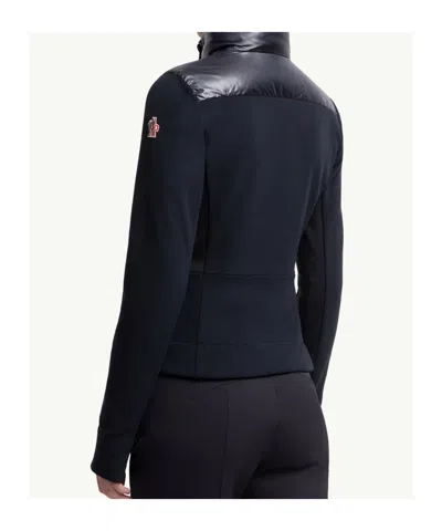 Moncler Blue Wool Zip-up Padded Cardigan In Blue