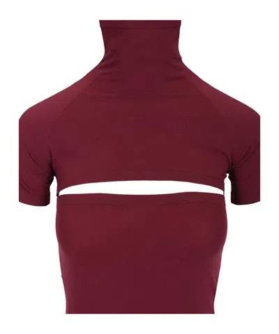 Alaïa Fitted Knit Cut-out Dress Dresses Bordeaux In Burgundy