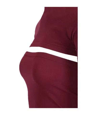 Alaïa Fitted Knit Cut-out Dress Dresses Bordeaux In Burgundy