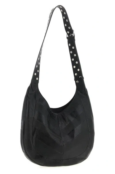 Valentino Garavani Medium Hoboho Bag In Chevron-pattern Nappa In Black