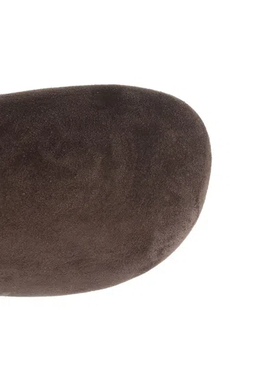 The Row Hudson Suede Leather Slide Sandal In Brown