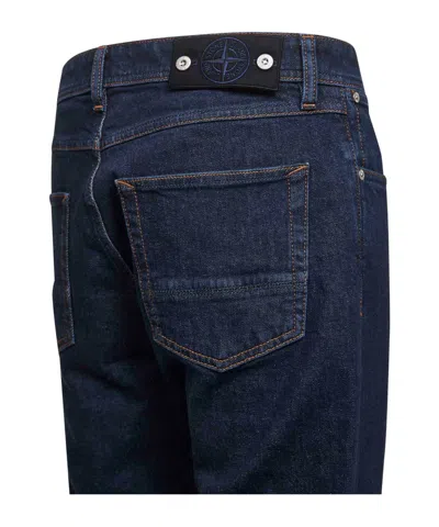 Stone Island Regular-straight-fit Five-pocket Jeans With Rinsed Finish In Blue