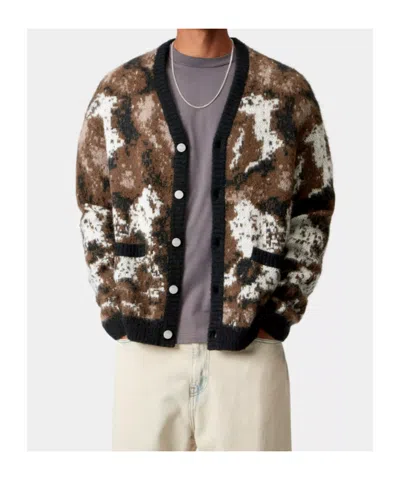 Carhartt Cardigan Merton Wild Dog Jacquard In Brown