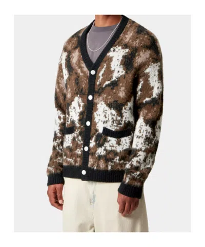Carhartt Cardigan Merton Wild Dog Jacquard In Brown