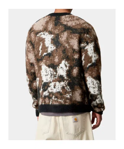 Carhartt Cardigan Merton Wild Dog Jacquard In Brown