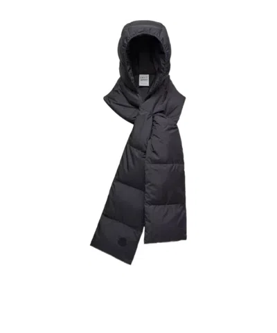 Moncler Hooded Down Scarf In Black