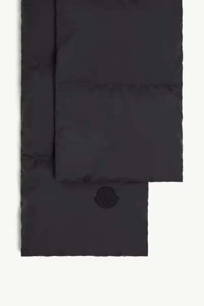 Moncler Hooded Down Scarf In Black
