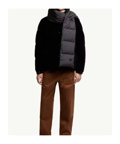 Moncler Hooded Down Scarf In Black