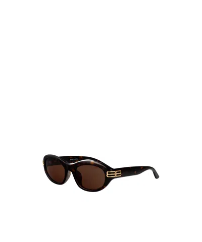 Balenciaga Round Sunglasses Bb0434 Sk 002 In Brown