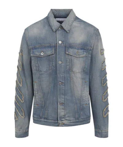 Off-white Blue Patch Skate Cotton Jacket Jacket In Blue