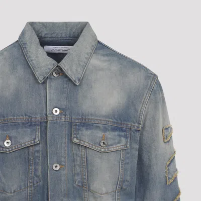 Off-white Blue Patch Skate Cotton Jacket Jacket In Blue