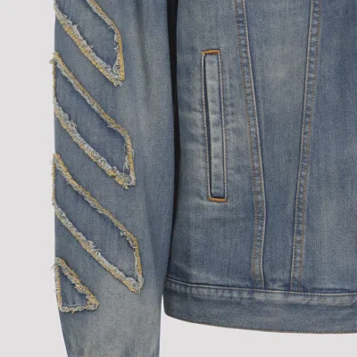 Off-white Blue Patch Skate Cotton Jacket Jacket In Blue