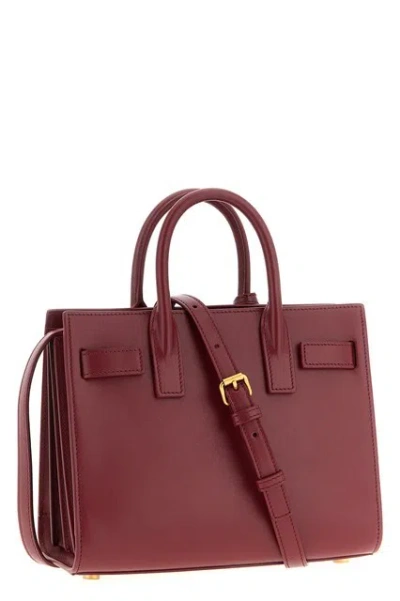 Saint Laurent Maroon Nano Sac De Jour Satchel In Burgundy