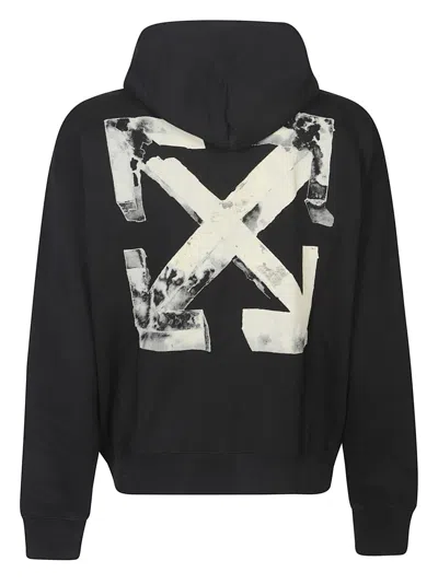 Off-white Black Skate Cloudy Arrow Hoodie In Animal Print
