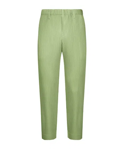 Issey Miyake Quartz Green Tailored Pleats 1 Trousers In Green
