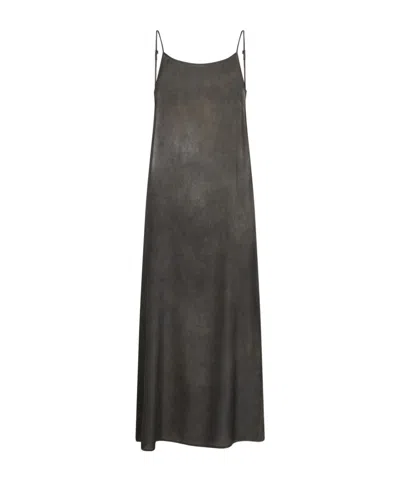 Uma Wang Backless Silk Midi Dress With Adjustable Straps In Black
