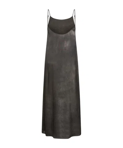 Uma Wang Backless Silk Midi Dress With Adjustable Straps In Black