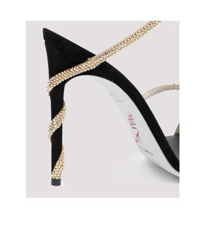René Caovilla Crystal-embellished Stiletto Sandals With Spiraled Strap In Multi
