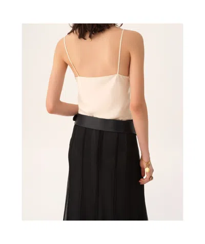Chloé Women Ivory Washed Silk Satin And Lace Camisole Top In White
