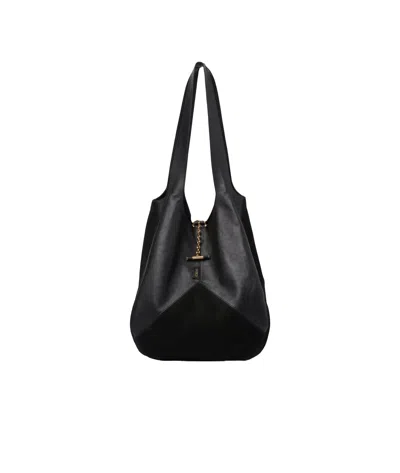 Chloé Panelled Chain Shoulder Bag In Black