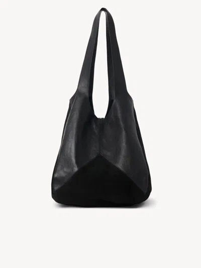 Chloé Panelled Chain Shoulder Bag In Black