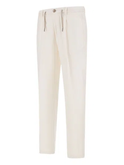 Herno Pleated Drawstring Trousers In White