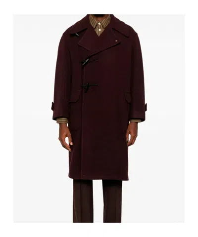 Tagliatore Long-sleeved Coat In Brown
