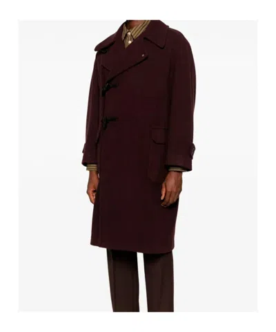 Tagliatore Long-sleeved Coat In Brown