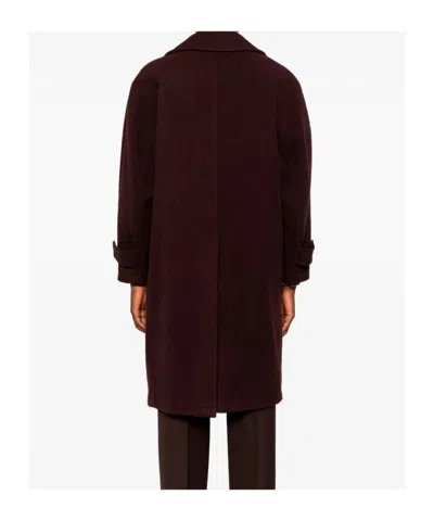 Tagliatore Long-sleeved Coat In Brown
