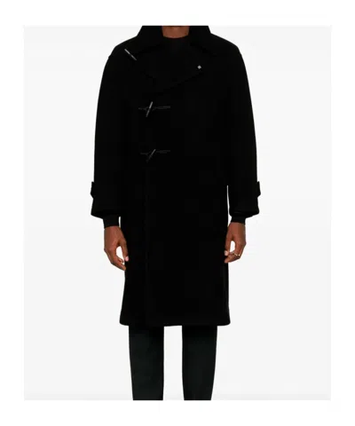 Tagliatore Logo Plaque Long Sleeved Coat In Black