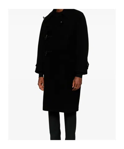 Tagliatore Logo Plaque Long Sleeved Coat In Black