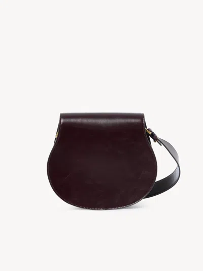 Chloé Small Marcie Sanddle Bag In Burgundy