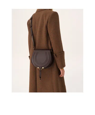 Chloé Small Marcie Sanddle Bag In Burgundy