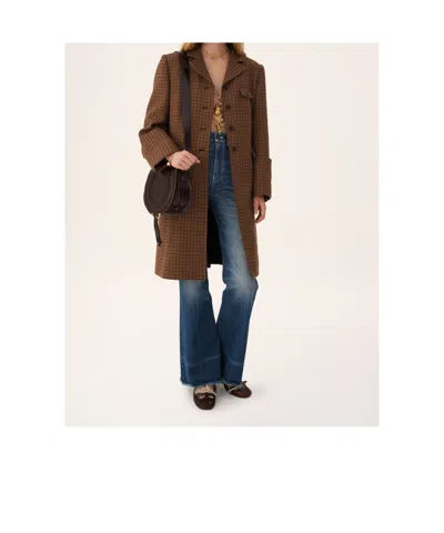 Chloé Small Marcie Sanddle Bag In Burgundy