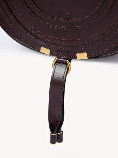 Chloé Small Marcie Sanddle Bag In Burgundy