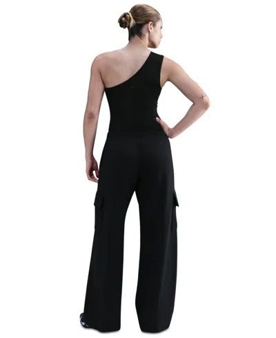 Nike Sportswear Phoenix Fleece Wide Leg Cargo Sweatpants In Black