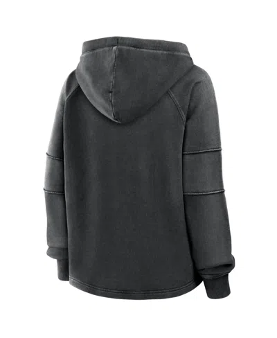 Fanatics Women's Black Pittsburgh Steelers Oversized Raglan Gridiron Hoodie In Black