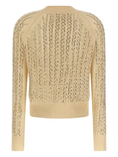 Ermanno Scervino Baguette Studded Sweater Sweaters And Cardigans Beige In Neutral