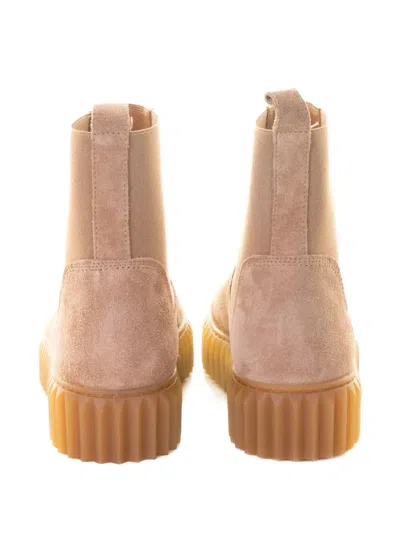 Voile Blanche Suede Platform Boots In Neutral