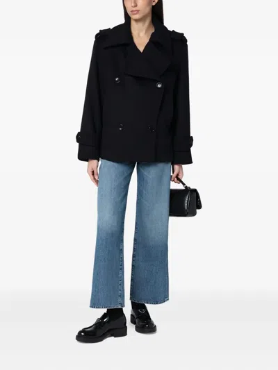 Max Mara Laveno Double-breasted Wool And Cashmere-blend Felt Coat In Blue