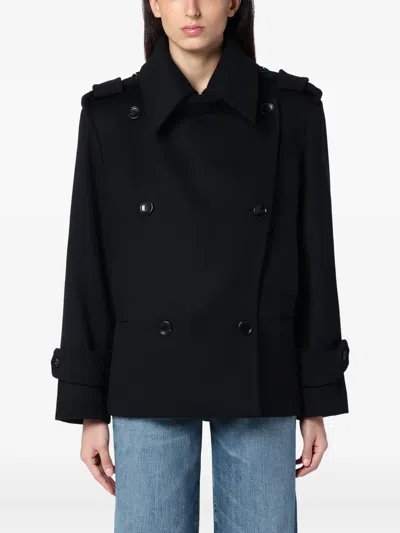 Max Mara Laveno Double-breasted Wool And Cashmere-blend Felt Coat In Blue
