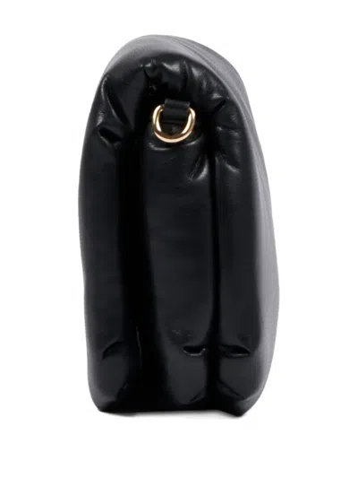 Msgm Logo Shoulder Bag In Black