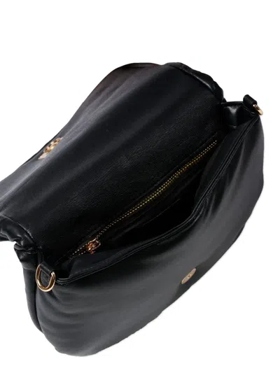 Msgm Logo Shoulder Bag In Black