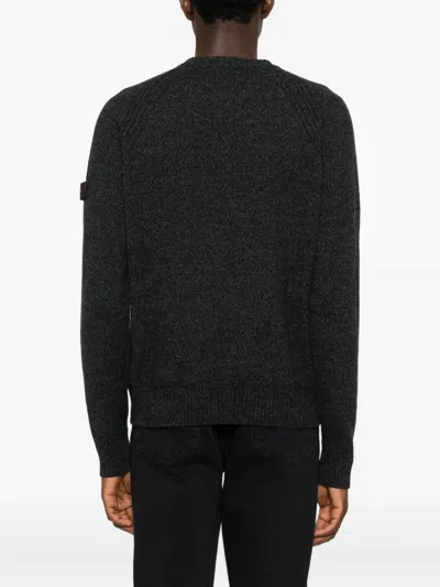 Peuterey Classic Black Sweater With Ribbed Cuffs In Black